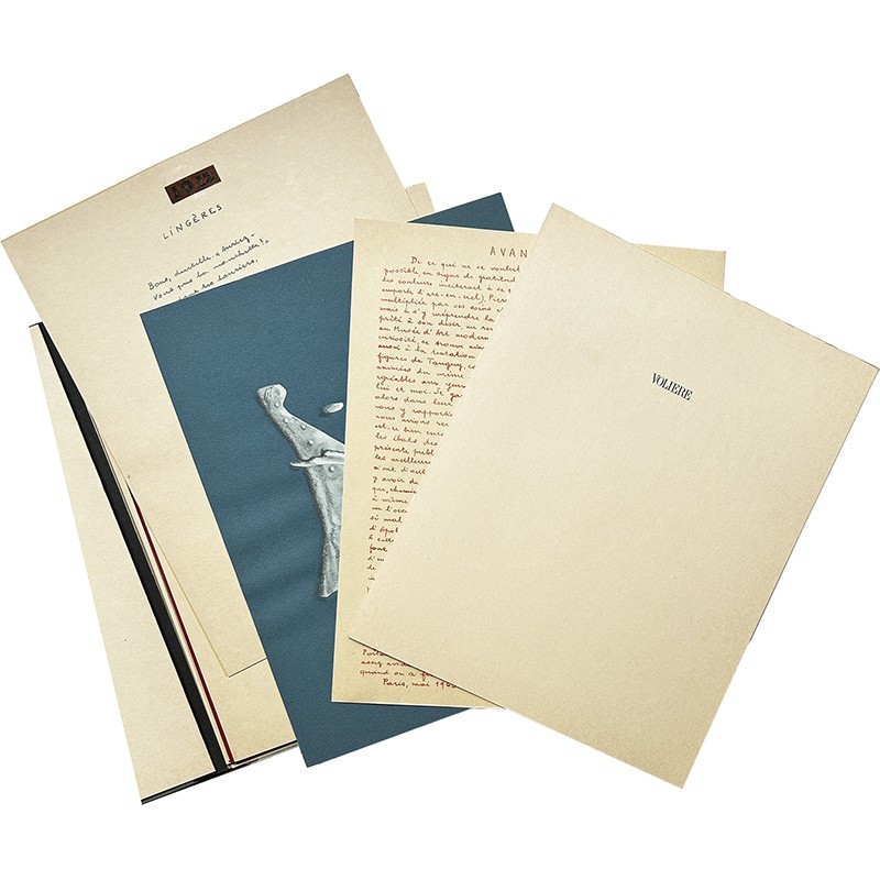 "Volière", 31 fac-similés de textes de Breton réalisés par Daniel Jacomet, édité par Pierre Matisse, 1963