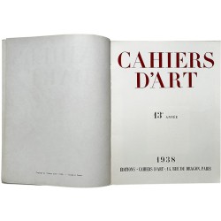 Les Cahiers d'art, édité par Christian Zervos / Cahiers d'Art, Paris, n°1-2 de l'année 1938