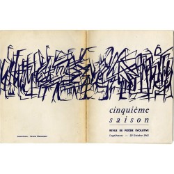 Cinquième saison, revue de poésie évolutive, Supplément du 20 octobre 1961
