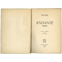 Félix Leclerc, Andante, 1944, éditions Fides, Montréal, 1941, 19 textes et poèmes du chanteur et musicien Félix Leclerc