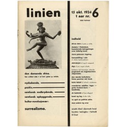 6e numéro de la revue surréaliste danoise "Linien", Eiler Bille, Vilhelm Bjerke-Petersen et Richard S. Mortensen, 1934