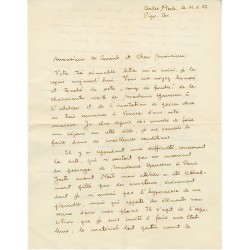 lettre adressée par le peintre László (dit Lancelot) Ney à Gérard Gaussen, consul à Venise, en janvier 1956