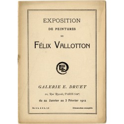 plaquette/catalogue de l'exposition de Félix Vallotton à la galerie Eugène Druet, à Paris, du 22 janvier au 3 février 1912