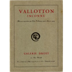 plaquette/catalogue de l'exposition "Vallotton inconnu" à la galerie Eugène Druet, à  Paris, du 22 avril au 3 mai 1929