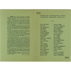 exposition "La cinquième saison 1932-1962", par le mouvement surréaliste et le mouvement Phases, galerie du Ranelagh,  1962