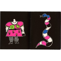 nanas de Niki de Saint Phalle en lithographie 5 couleurs sur papier à grain noir, imprimées, par Sergio Tosi, à Milan