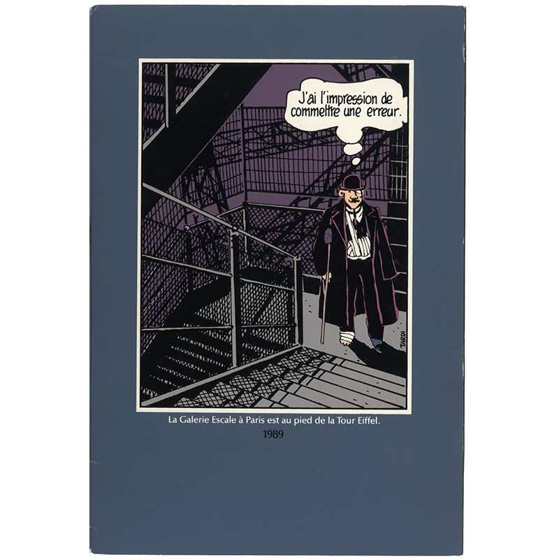 dessin de Jacques Tardi reproduit en sérigraphie à 1.000 exemplaires, pour une carte de la galerie l'Escale, 1989