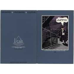 dessin de Jacques Tardi extrait de "Le démon de la tour Eiffel", pour une carte de la galerie l'Escale, 1989
