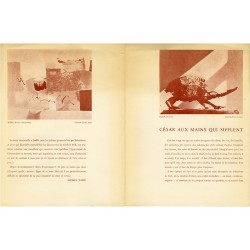 plaquette/catalogue de l'exposition d'Alberto Burri et de César, galerie Rive Droite, textes Michel Tapié et Alain Bosquet, 1956