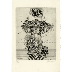 gravure à l'eau-forte et aquatinte d'Assadour, signée et numérotée 106/200, empreinte, La Pochade