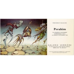 carton d'invitation pour l'exposition "Peintures et gouaches" de Perahim, galerie Verrière, à Lyon, novembre-décembre 1983