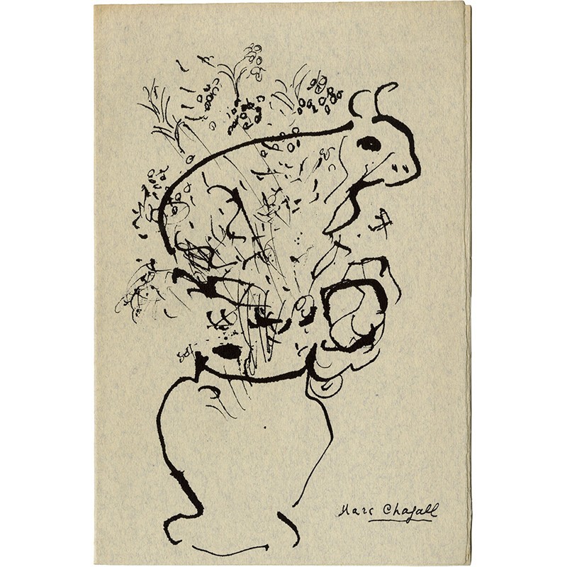 carton d'invitation au vernissage de l'exposition de Marc Chagall à la galerie Maeght, à Paris, le 22 juin 1962