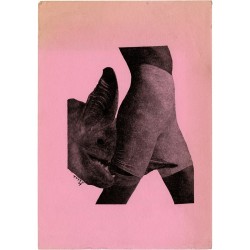collage de Toyen sur le bulletin de souscription du livre d'Annie Le Brun "Sur le champ", Éditions Surréalistes,  1969
