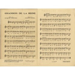 partition de "Chanson de la Seine" paroles de Jacques Prévert, musique de Joseph Kosma, 1946