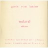 Robert Malaval : carton d'invitation pour son exposition "Tableaux" à la galerie Yvon Lambert, à Paris, en octobre 1967
