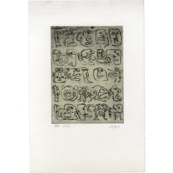 "White": gravure de Vincent Moreau dit ARA FURA (1943-1999), gravure sur BFK Rives, n° 5/20, signée, format : 42 x 28,2 cm