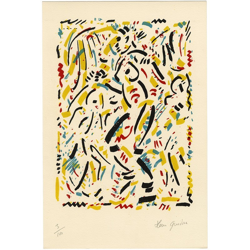 lithographie d'Henri Guedon, galerie Art'O, Aubervilliers, en 1986, signée et numérotée au crayon