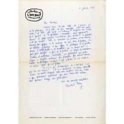 3 lettres de Michel Thévoz, adressée à Jacques Dauchez, autour de Jean Dubuffet, 1986-1987
