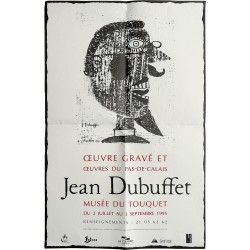 affiche de l'exposition de Jean Dubuffet au musée du Touquet, du 2 juillet au 4 septembre 1995