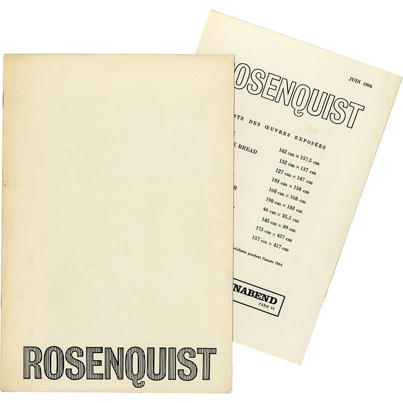 plaquette/catalogue de l'exposition de James Rosenquist à la Galerie Ileana Sonnabend, à Paris, en juin 1964