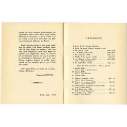 catalogue de l'exposition rétrospective de Toyen, à la galerie Raymond Cordier, à Paris, préface de Charles Estienne, 1960