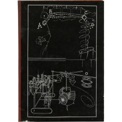 tirage photo d'un dessin du "Grand verre" de Duchamp avec message manuscrit adressé à Gilbert Lascault, signé par Jean Suquet