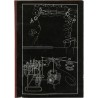 tirage photo d'un dessin du "Grand verre" de Duchamp avec message manuscrit adressé à Gilbert Lascault, signé par Jean Suquet