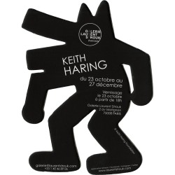 carton d'invitation avec découpe pour l'exposition "Keith Haring", à la galerie Laurent Strouk, à Paris,
en 2014 2014