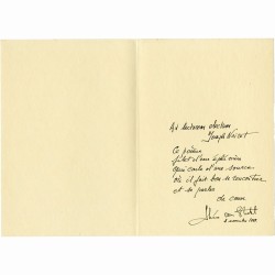 dédicacé à Joseph Noiret  par Théo van Stichel(l'un des fondateurs du mouvement Cobra, créateur de la revue "Phantomas")
