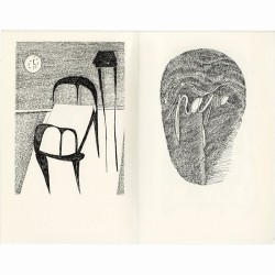 17 dessins de Dominique Le Tricoteur,  nom donné arbitrairement à ce dessinateur d'art brut, interprétés parle docteur Wiart