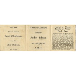 "Les amis de 1914" réception de Paul Fort le 17 novembre 1933, Académie de la coupole, Paris