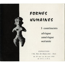 carton d'invitation à l'exposition "Formes humaines - 3 continents, Afrique, Amérique, Océanie" 1959