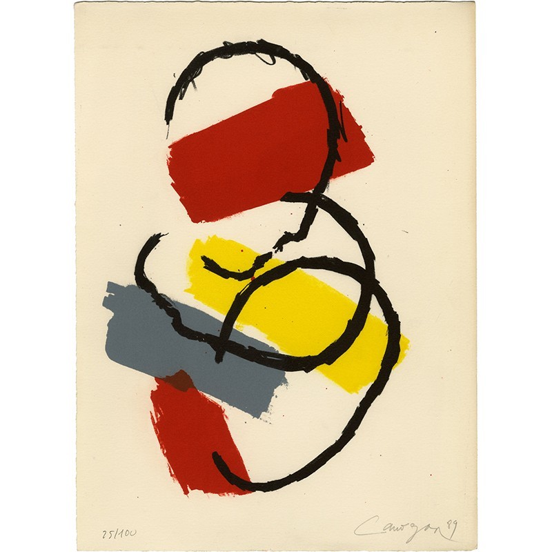 "Sans titre 1" lithographie de Rafael Canogar, de la série "El Trancadizo", Antojos. Isabel Pérez, Madrid, 1989