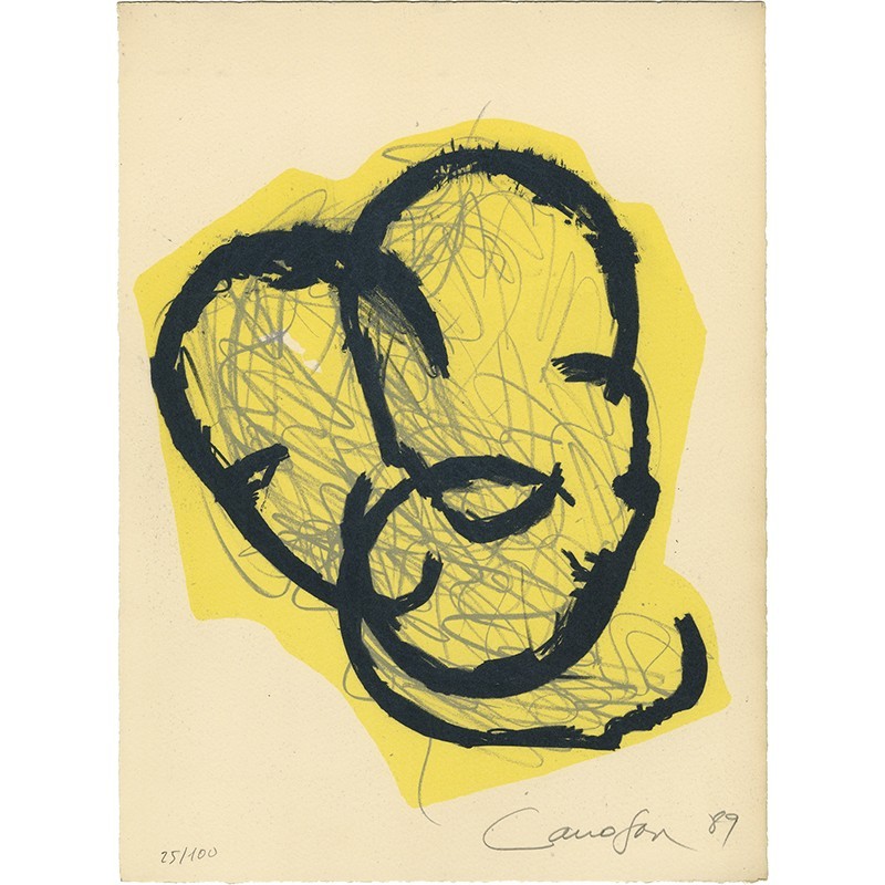"Sans titre 4" lithographie de Rafael Canogar, de la série "El Trancadizo", Antojos. Isabel Pérez, Madrid, 1989