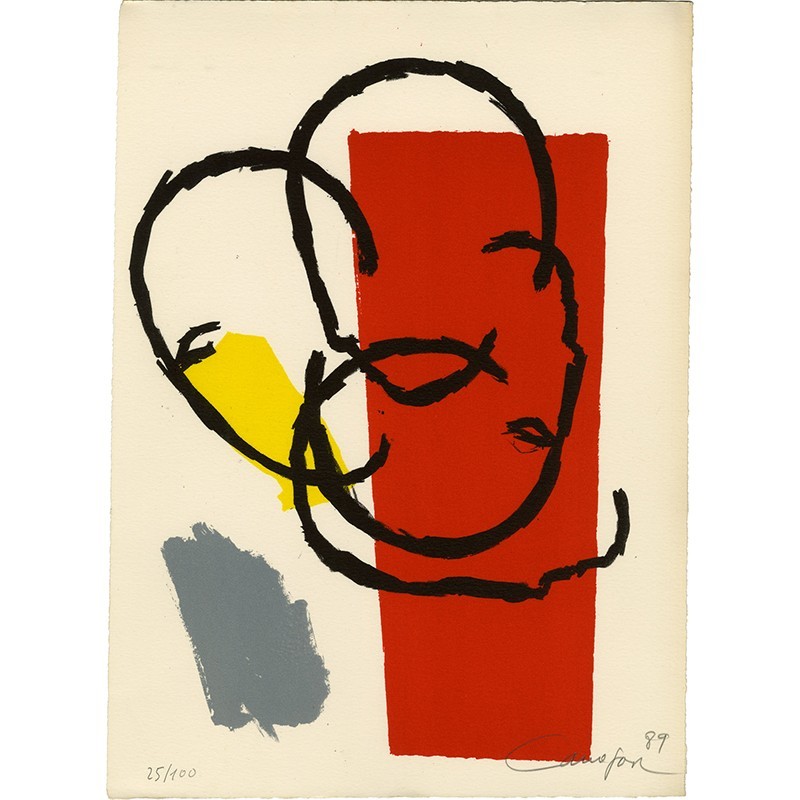 "Sans titre 6" lithographie de Rafael Canogar, de la série "El Trancadizo", Antojos. Isabel Pérez, Madrid, 1989