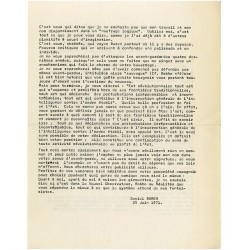 Daniel Buren, réponse à la revue Robho, 25 juin 1971
