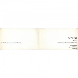 Verso du carton de l'exposition "Peintures" de Jean Bazaine à la galerie Maeght en 1975