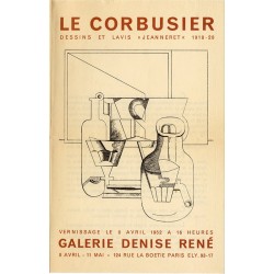 plaquette accompagnant l'exposition de Le Corbusier "Dessins et lavis signés "Jeanneret" 1918-1928", galerie Denise René, 1952