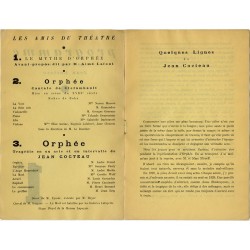 texte inédit de Jean Cocteau à propos de sa pièce en 1 acte "Orphéee