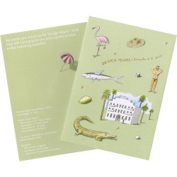 carton d'invitation dessiné par Pierre Le-Tan pour le salon international du design "Design Miami 2015", en décembre 2015
