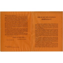 tract "Pour un art révolutionnaire indépendant" André Breton et Diego Rivera (avec Léon Trotski) juillet 1938