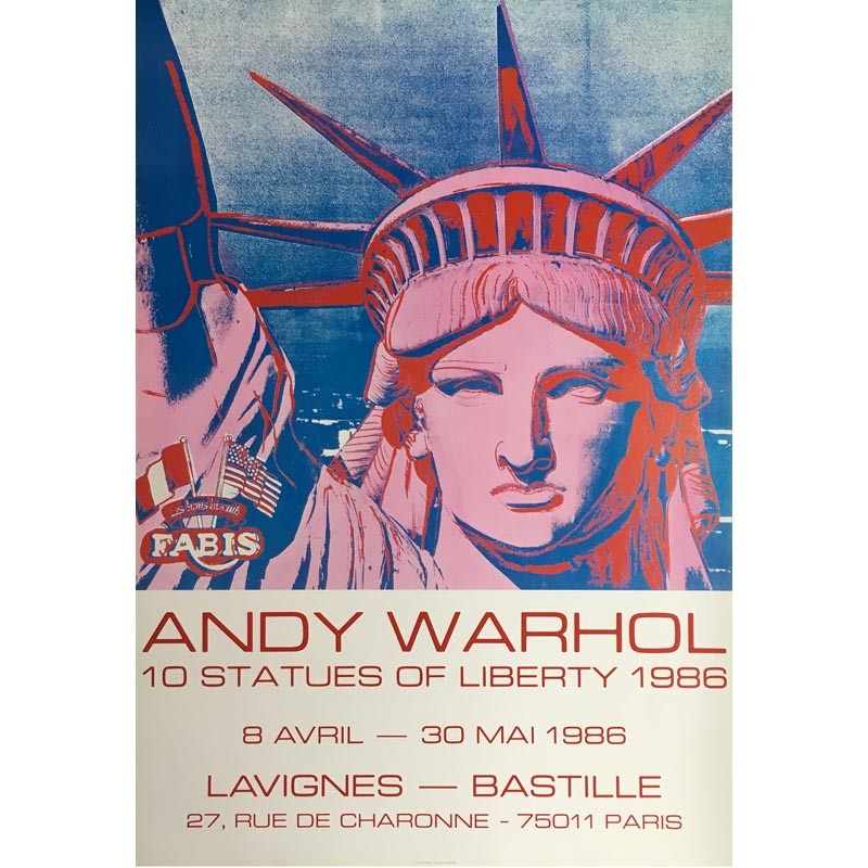 Affiche originale d'Andy Warhol "10 STATUES OF LIBERTY, 1986"