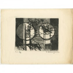 Epreuve d'artiste d'une gravure de Gérard Gosselin, 1977