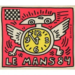 Autocollant de Keith Haring édité à l'occasion de la course automobile des 24 heures du Mans 1984
