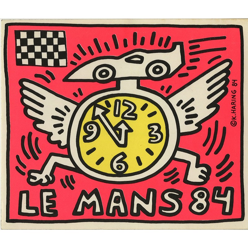 Autocollant de Keith Haring édité à l'occasion de la course automobile des 24 heures du Mans 1984 Autocollant de Keith Haring édité à l'occasion de la course automobile des 24 heures du Mans 1984