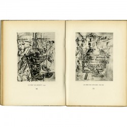 Double page en noir et blanc dans le catalogue de la galerie Louis Carré consacré à Bazaine, Estève et Lapicque