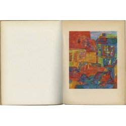 Planche en couleur dans le catalogue de la galerie Louis Carré consacré à Bazaine, Estève et Lapicque