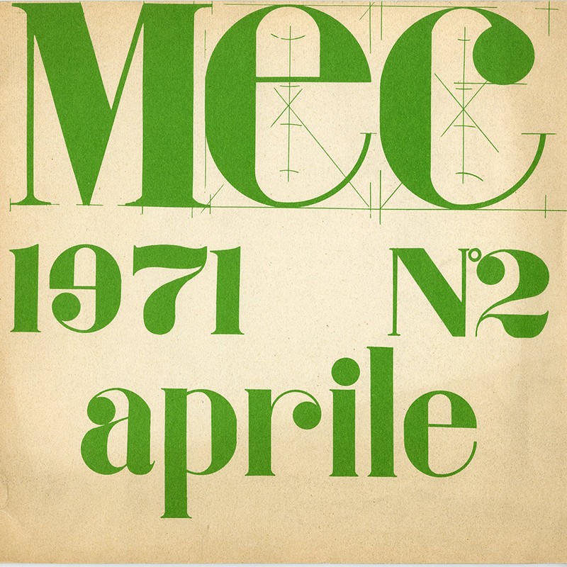 Couverture de la revue MEC entièrement réalisée par Gianni Bertini