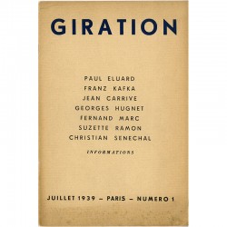 Couverture de la revue Giration, cahiers de poësie et d’information, dirigée par Boris Daew, 1939