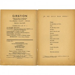 Sommaire et poème de Paul Éluard dans la revue Giration, 1939